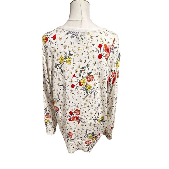 Lands' End Cream Cardigan 1X Floral Earthy Goblincore Nature Womens White - Picture 4 of 7